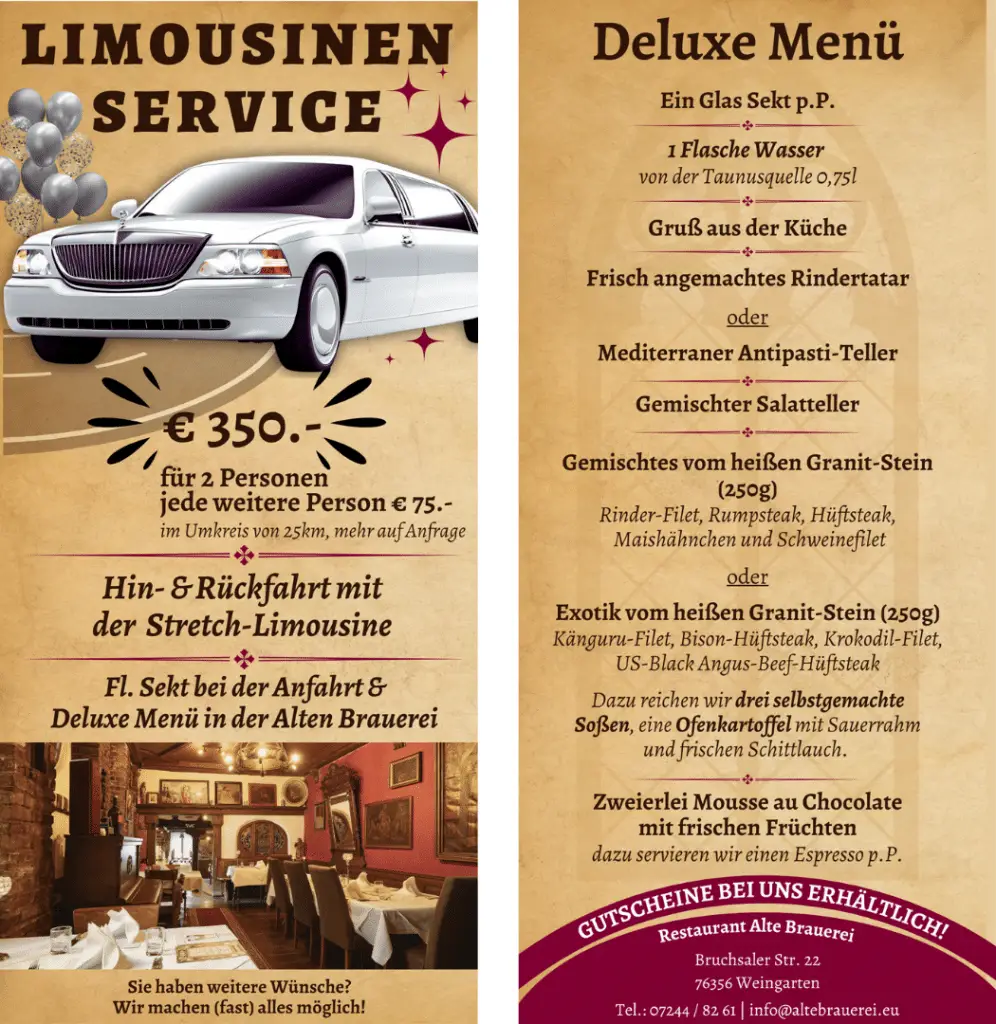 Limousinen Service Flyer